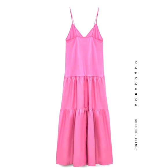 Zara * Last one size L! Long maxi dress pink flowy boho Bloggers favorite - Picture 5 of 5